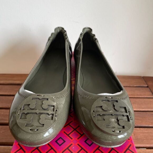 Tory Burch Minnie Ballet Travel Leather Flats Moss Women Size 5.5(141368)$228 - Picture 4 of 15